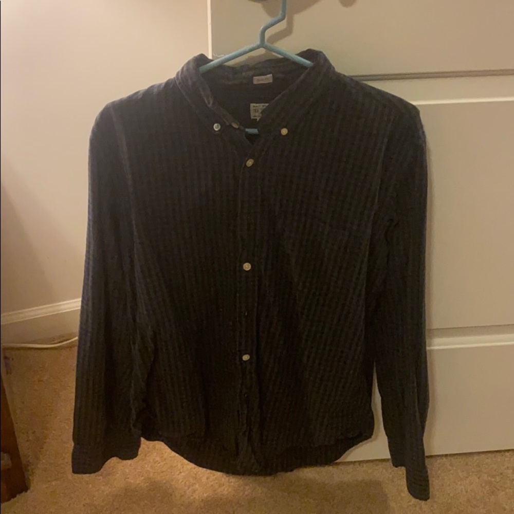 J Crew Men’s Slim Large Button Up Black Grey
